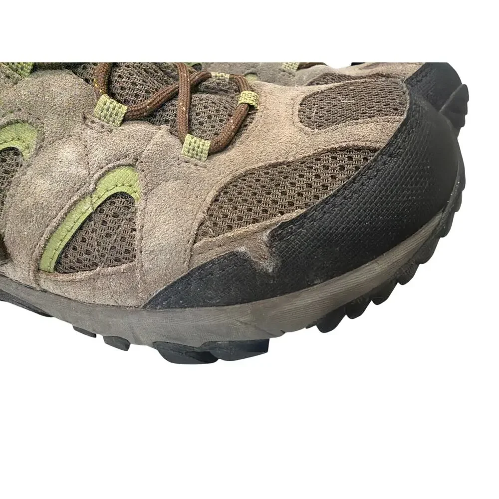 Merrell Men's 10.5 Outmost Mid Vent hiking boots gray green black suede Vibram